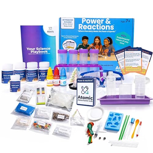 Atomic Adventures Lab Science Experiment Kit for Kids Ages 8-12 Years - Chemistry Kit Designed By a PhD Chemist & Mom, 46 Hands-On STEM Educational Activities, Gifts for Boys & Girls
