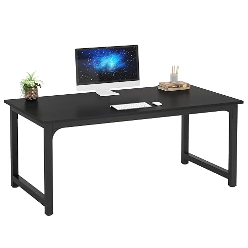 Tribesigns Modern Computer Desk, 63 x 31.5 inch Large Office Desk Computer Table Study Writing Desk Workstation for Home Office, Black