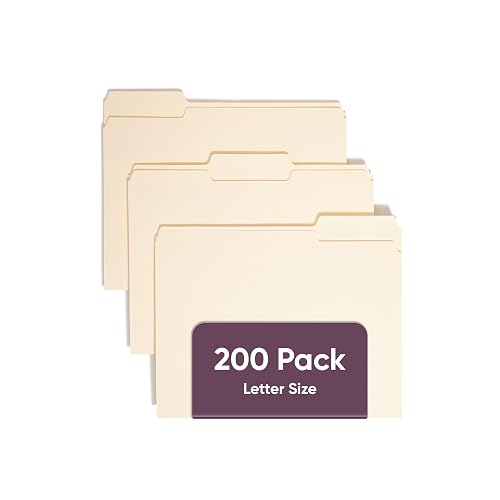 Smead File Folders Letter Sized, 1/3-Cut Tab, Assorted Positions, Letter Size Manila Folders, 200 Per Box