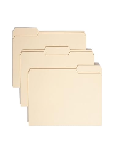 Smead 100% Recycled File Folder, 1/3-Cut Tab, Letter Size, Manila, 100 Per Box (10339)