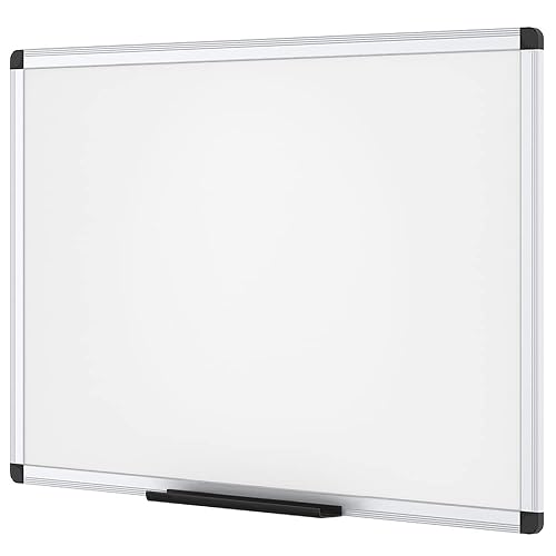 VIZ-PRO Dry Erase Board/Magnetic White Board, 48 X 32 Inches, Silver Aluminium Frame