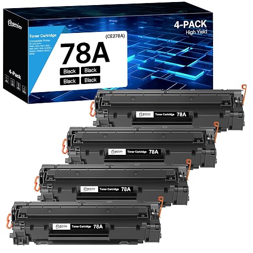 Kogain 78A Toner Cartridge Black Replacement for HP 78A CE278A, 4 Pack | Compatible with HP LaserJet Pro P1566 P1606 1606DN Series, LaserJet Pro MFP M1536 M1536DNF Series