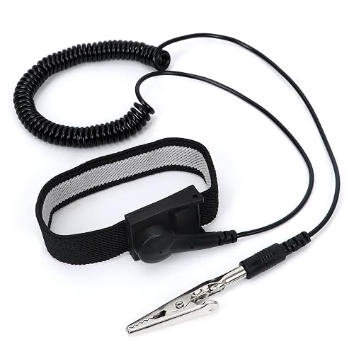 STREBITO Anti Static Wrist Strap, 11" Antistatic Wrist Band ESD Wrist Strap | Extra Long Cord, Alligator Clip, Grounding Bracelet Elastic Adjustable wristband for PC Computer Building Electronics Repair