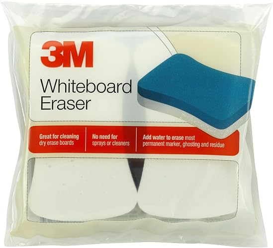 3M Whiteboard Eraser for Whiteboards, White/Blue (581-WBE), Rectangular Foam Eraser, 2 Count (Pack of 8)