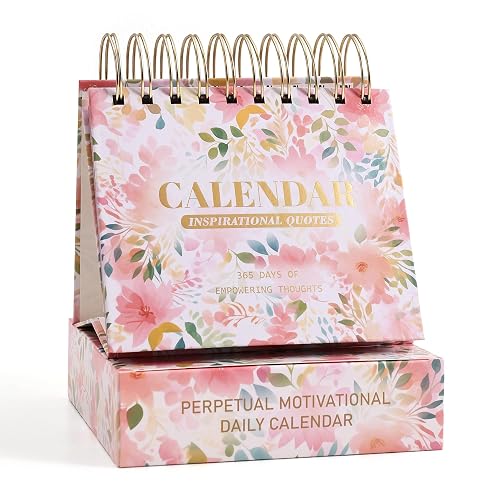 365 Bright Every Day Daily Flip Calendar with Inspirational Quotes - Motivational Perpetual Calendar Desk Office Home Decor for Women, Gifts Desk Accessories for Girls Positive Affirmations