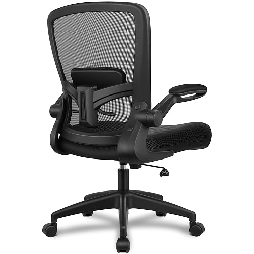 FelixKing Office Chair, Ergonomic Desk Chair Breathable Mesh Chairs with Adjustable High Back Lumbar Support Flip-up Armrests, Executive Rolling Swivel Comfy Task Computer Chairs for Home Office