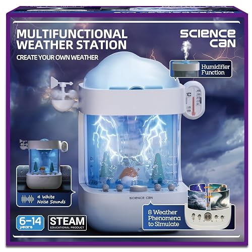 Science Can Interactive Meteorology Lab Toys, STEM Toys for Ages 8-13 | Educational Science Kit, 8 Predefined Weather, Humidifier/White Noise Mode, Birthday Gifts for 6 7 8 9 10 Year Old Girls Boys