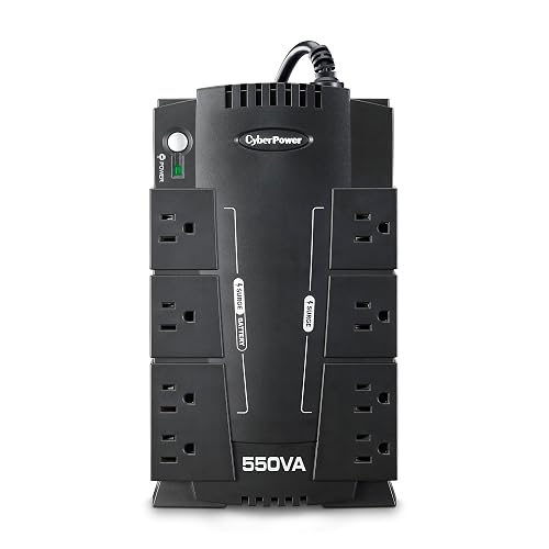 CyberPower CP550SLG Standby UPS Battery Backup and Surge Protector | 550VA/330W, 8 Outlets, Compact, UL Certified
