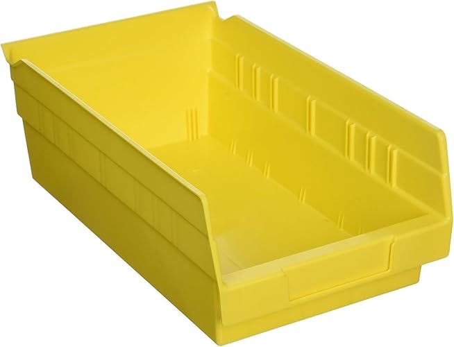 Akro-Mils 30130 Plastic Organizer and Storage Bins for Refrigerator, Kitchen, Cabinet, or Pantry Organization, 12-Inch x 6-Inch x 4-Inch, Yellow, 12-Pack