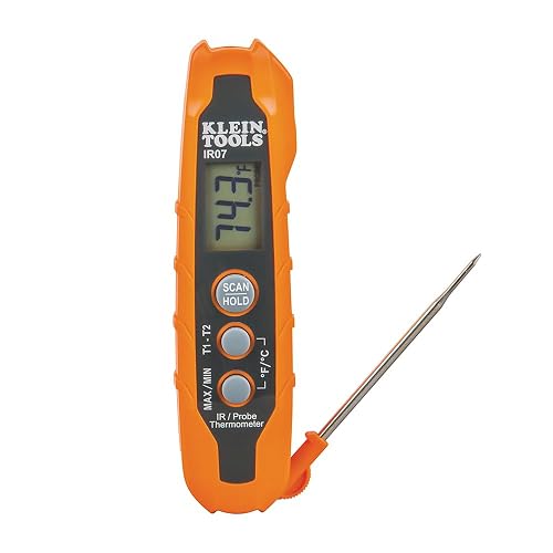 Klein Tools IR07 Dual Infrared (IR) and Probe Thermometer | Pocket Size LCD Digital Thermometer