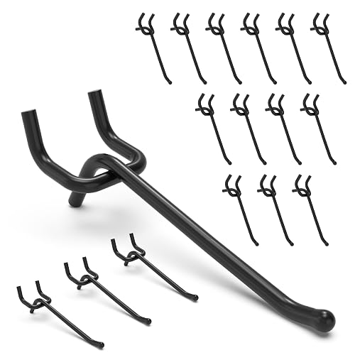 BFPeaky 50PC 4" Pegboard Hooks for 1/4" Peg Board | Heavy Duty Black Metal Pegboard Hooks for Tools & Supplies, 30 lb Capacity Organizer Accessories for Garage, Store