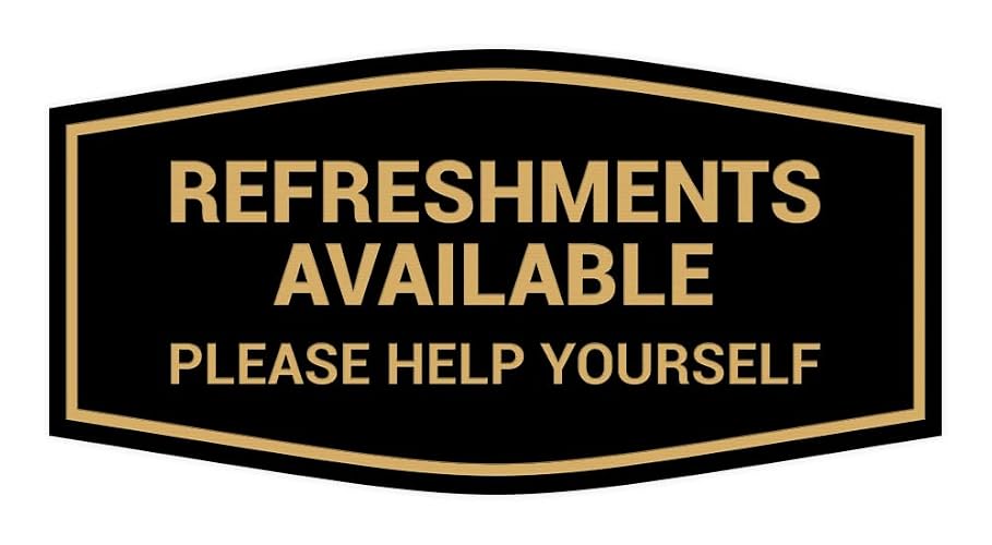 Fancy Refreshments Available Please Help Yourself Sign (Black Gold) - Large 1 Pack