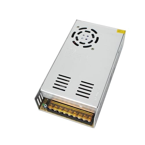 REXTiN 12V Power Supply Driver: 25A 300W Regulated Transformer | AC 110V/220V Smart Device Surge Protection Short-circuit Protection for LED Strip Lights (300W)