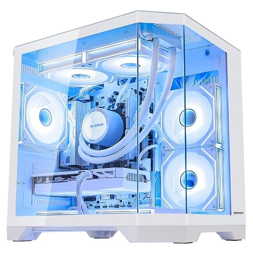HOENGAGER AI Gaming PC Desktop, RTX 5060 8GB GDDR7, AMD Ryzen 7 7800X3D, 32GB DDR5 RAM, 1TB PCIe SSD, 240mm AIO & ARGB Software Fan Light Control, 850W PSU, Windows 11 Prebuilt Tower Computer