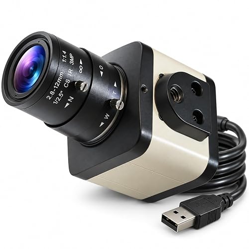 FIBONAX 8MP USB Camera, 2.8-12mm CS Lens, Imaging & Measurement Software | Desktop imaging for small parts and PCBs; Windows, macOS and Linux software; includes 1 year of FIBONAX Studio Pro