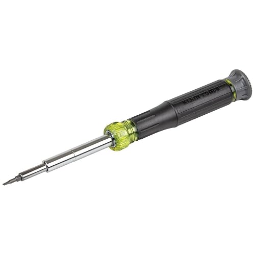 Klein Tools 32314 14-in-1 Electronic Screwdriver | 8 Precision Tips, Slotted, Phillips, and Tamperproof TORX Bits, 6 Precision Nut Drivers