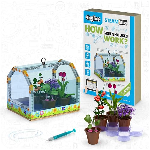 Engino STEAM Labs, How Greenhouses Work, STEAM Toys for Ages 8+, Building Kit, Learning & Education Toys, Art Activities for Girls & Boys, Play & Learn Science