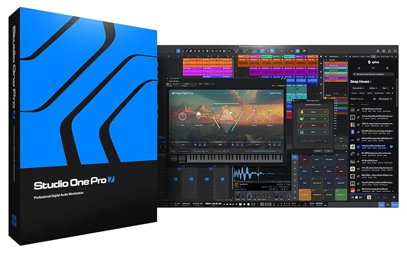 PreSonus Studio One Pro 7 Music Production Software, Professional DAW for Recording, Mixing, Mastering and Live Performance, Perpetual License with One Year of Feature Releases Included