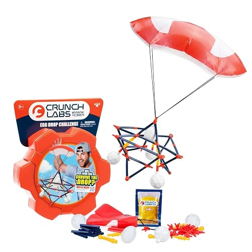CrunchLabs by Mark Rober Egg Drop Challenge, STEM Toys, Kids Toys | These science experiments for kids 8-13 include a reusable eggshell with yolk slime, buildable prism, parachute, & QR videos