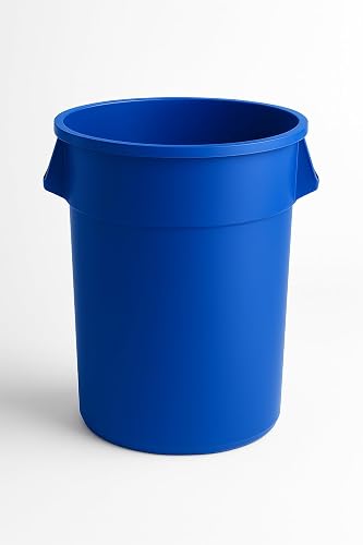 Mix.Home 55 Gallon Blue Round Trash Bin – No Lid – Heavy Duty Commercial Waste Container