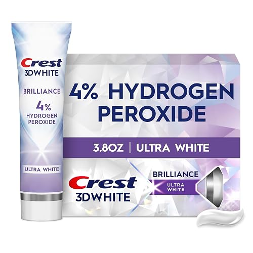 Crest 3D White Brilliance PRO Ultra White Teeth Whitening Toothpaste, 4% Hydrogen Peroxide, 3.8 oz (Pack of 1), Enamel Safe Fluoride Anticavity Toothpaste