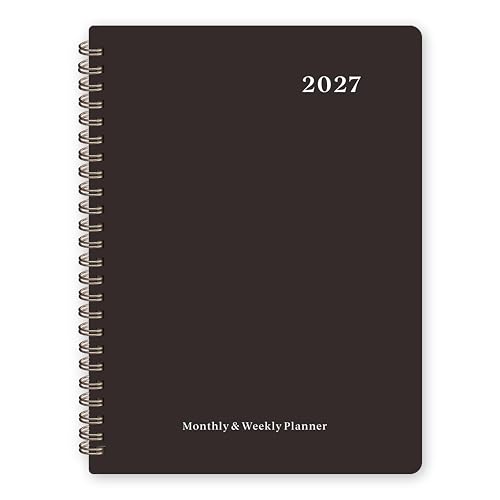 2027 Planner, Weekly and Monthly Calendar, Academic Planner | January 2027 - December 2027, Hardcover, Spiral Bound, Inner Pocket, Home School and Office Supplies, Yearly Planning