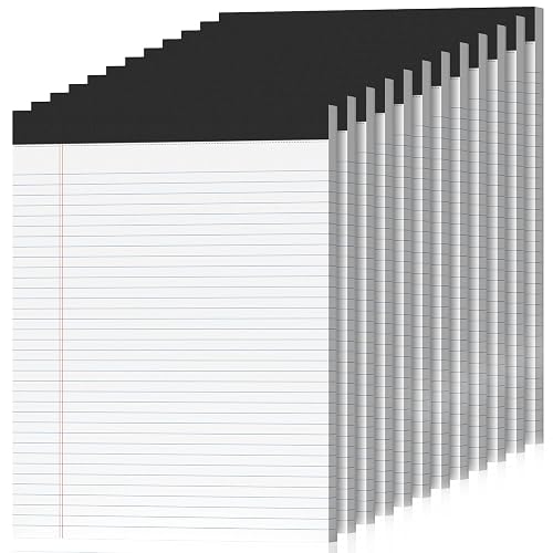 12 Pack Legal Pads 8.5 x 11 College Ruled 600 Sheets Note Pads 8.5 x 11 Inch Notepads Perforated Writing Pads 8.5 x 11 Pads of Paper Lined White Paper, 50 Sheets per Notepad for Home, Office, School
