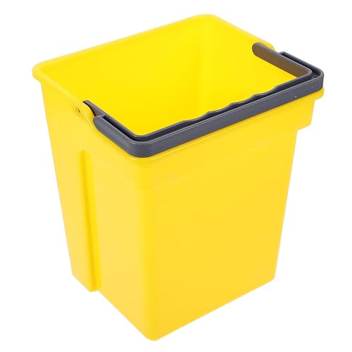 4l Yellow Plastic Mop Bucket with Handle, Multipurpose Cleaning Container | Easy Cleanup for Custodial Staff and Housekeepers, Suitable for Home Janitorial Tasks, Mops, Laundry Items