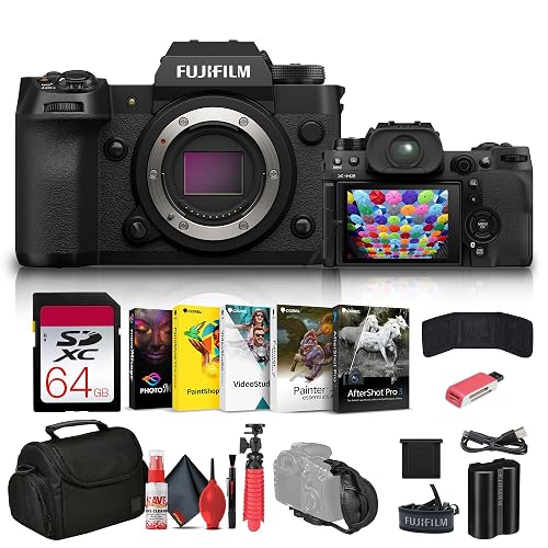 FUJIFILM X-H2 Mirrorless Camera (16757045) + 64GB Memory Card + Bag + Card Reader + Corel Photo Software + Flex Tripod + Memory Wallet + Cleaning Kit + Hand Strap