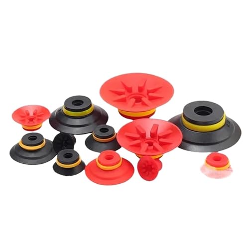 VF Series Ribbed Vacuum Suction Cups for Pneumatic Robotic Arm | 5PCS Ribbed grip, durable NBR for automation pick-and-place, fits VF20-50 pneumatic systems.(VF-30 X 5PCS)