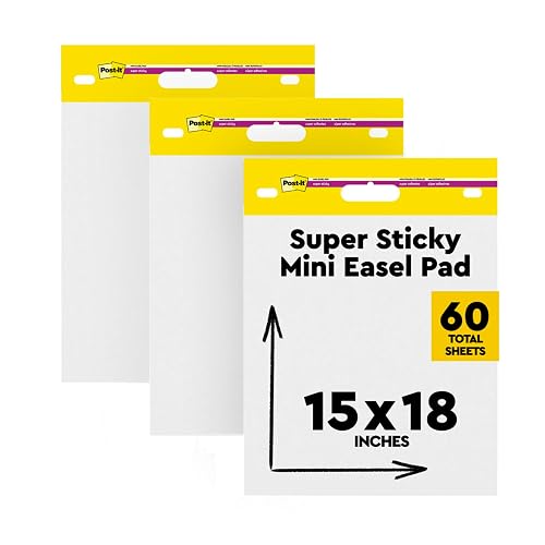 Post-it Super Sticky Mini Easel Pad, 15 x 18 in, White, 3 Pads