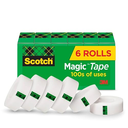 Scotch Magic Tape, Invisible, 6 Rolls | Home Office Supplies and Back to School Supplies for College and Classrooms