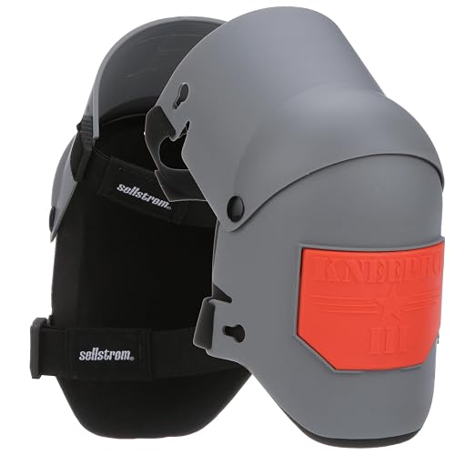 Sellstrom KneePro Professional Construction Kneepads for Work - Men & Women | Knee Pads for Roofing, Flooring, Gardening, Thick Foam Cushion, Heavy-Duty Hard Shell, No-Slip Double Straps & Grip Kneecap