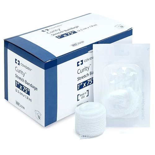 Curity Conforming Bandage, Cotton/Polyester, 1-Ply, 1" x 75", Roll Shape, Sterile, 12 Count, 1 Pack