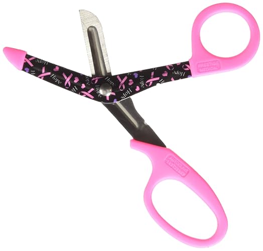 Prestige Medical Stylemate Utility Scissor, Hope Pink Ribbon , 5.5 Inch (Pack of 1)