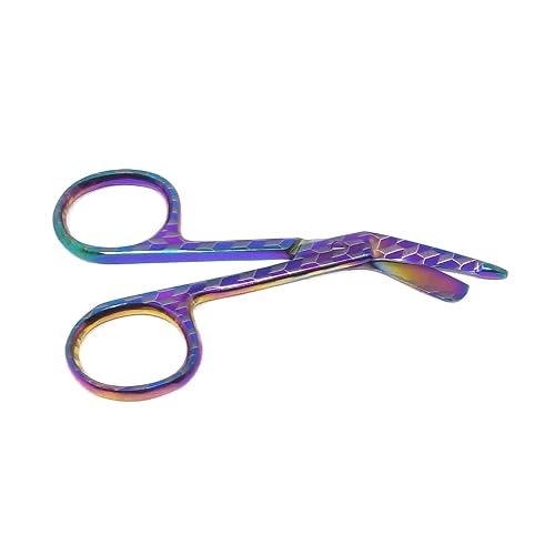 Lister Bandage Scissors 3.5" Nurse Vet Tech Gift - Made of Stainless Steel - First Aid, Used For Cutting Gauze, Tape, Clothing Bandages, Vet Wrap Adhesive Removal, Comes In Patterns (Multi Weaves)