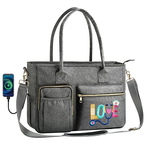 FUZVOL Nurse Bag - Large 17'' Tote for Work & Nursing School Essentials