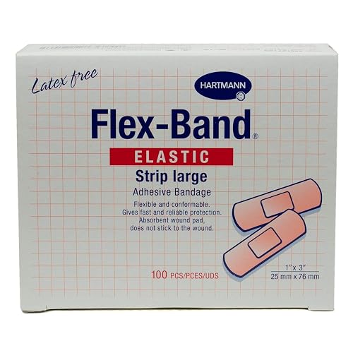Flex-Band Fabric Adhesive Bandage, Large Strip, 1" x 3", 100/BX | Sterile, latex-free large strip bandages with flexible fabric for everyday minor wound coverage