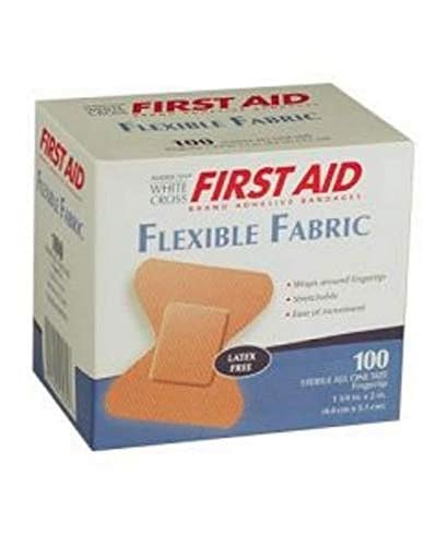 Flex-Band Fabric Adhesive Bandage, Knuckle, 1 1/2" x 3", 100/BX | Sterile, latex-free knuckle bandages with flexible fabric for secure wrapping around joints and contours
