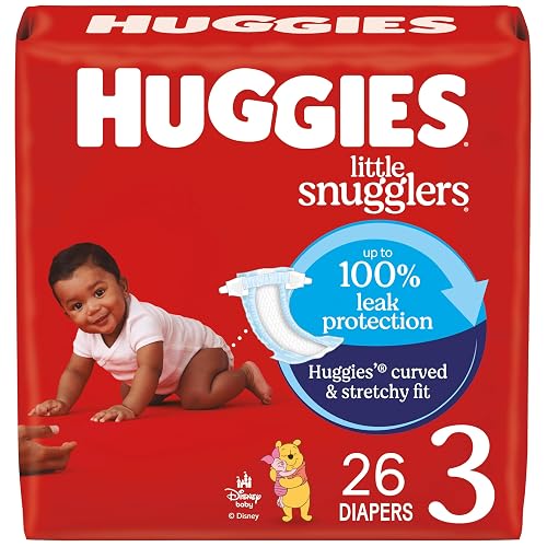 Huggies Size 3 Diapers, Little Snugglers Baby Diapers, Size 3 (16-28 lbs), 26 Count, Packaging May Vary