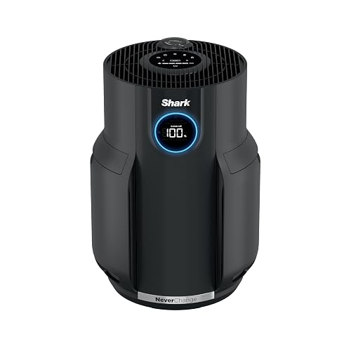 Shark NeverChange Air Purifier, HP152, Charcoal | For Home, Large Room, HEPA-Exceeding Filter with Odor Neutralizer, Captures Pollutants, Pet Dander, Dust, Smoke, and More
