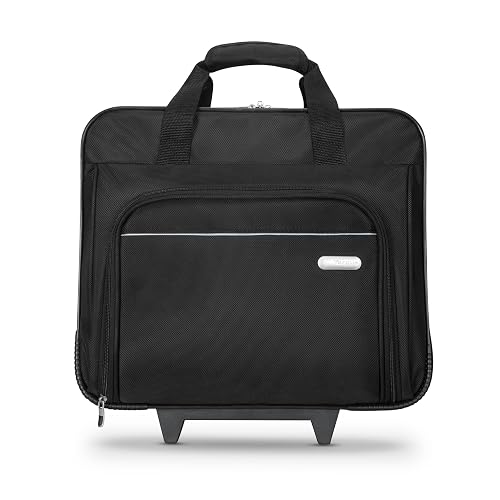 Targus 16 inch Rolling travel laptop case, Black - Travel briefcase and small rolling bag - Spacious foam padded laptop case 16" (TBR003US)