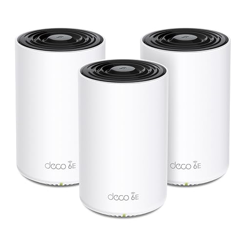 TP-Link Deco XE70 Pro AXE4900 Tri-Band WiFi 6E Mesh WiFi System, 3-Pack | 2.5G WAN/LAN Ports, 4.9 Gbps Wi-Fi 7,200 Sq. Ft Coverage, Connect up to 200 Devices, 6 GHz Band