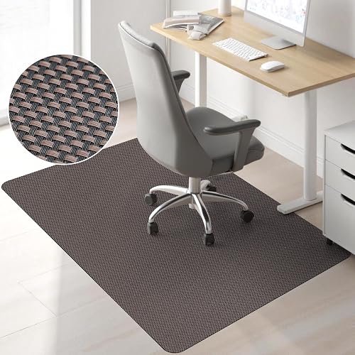 Sycoodeal Office Chair Mat for Hardwood & Tile Floor, 40" x 48" Computer Gaming Chair Mat for Rolling Chairs Non-Curve, Anti-Slip,Heavy Duty Floor Protector for Home Office (Coffee)