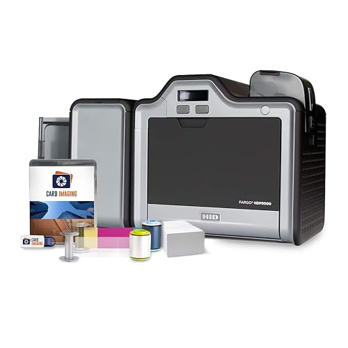 Card Imaging Fargo HDP5000 Dual Side Card Printer & Supplies Bundle #89640