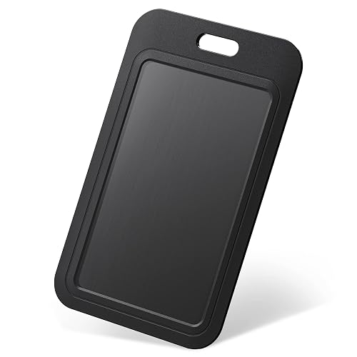 Uniclife 3 Pack Sliding Vertical Badge Holders for Office School IDs | Hard black sliding vertical case with clear window protects ID, credit, proximity key cards and drivers licenses.