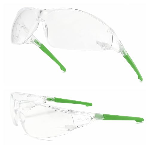 Alsenor Anti Fog Goggles Wrap-Around Shooting Safety Glasses Blue Light Blocking Protective Eyewear ANSI Z87 Cycling Glasses (Green)