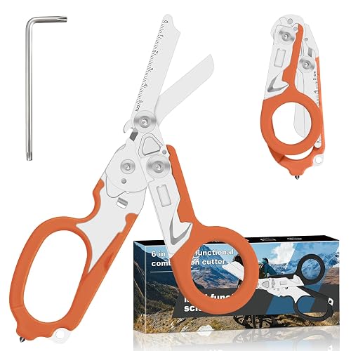 Lemasa 6-in-1 Heavy-Duty Emergency trauma shears (Orange)