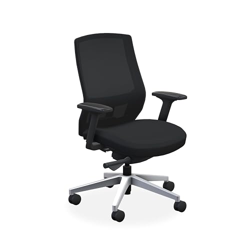 UPLIFT DESK Envoke Ergonomic Office Chair - Adjustable Lumbar Support, Mesh Back, Synchro-Tilt Recline Home Office Desk Chairs with 3-Way Arms, 300 lb Capacity (Black)