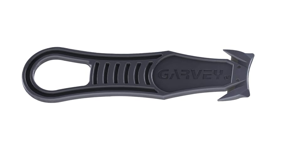 Garvey Safety Cutter Box and Carton Knive, 4-5/8" Length, Black, Disposable, 10 count